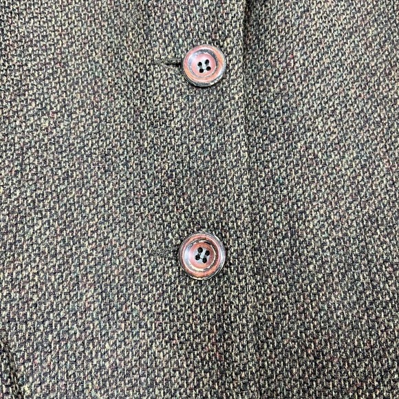Vintage Mikko Jacket Tweed Velvet Trim Wool Green Women’s Size 42 - Picture 8 of 14